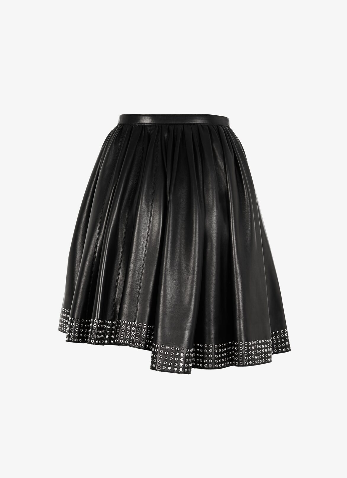 ラムスキン製 ドレープショートスカート ALAÏA ブラック ラムスキン製 ドレープショートスカート